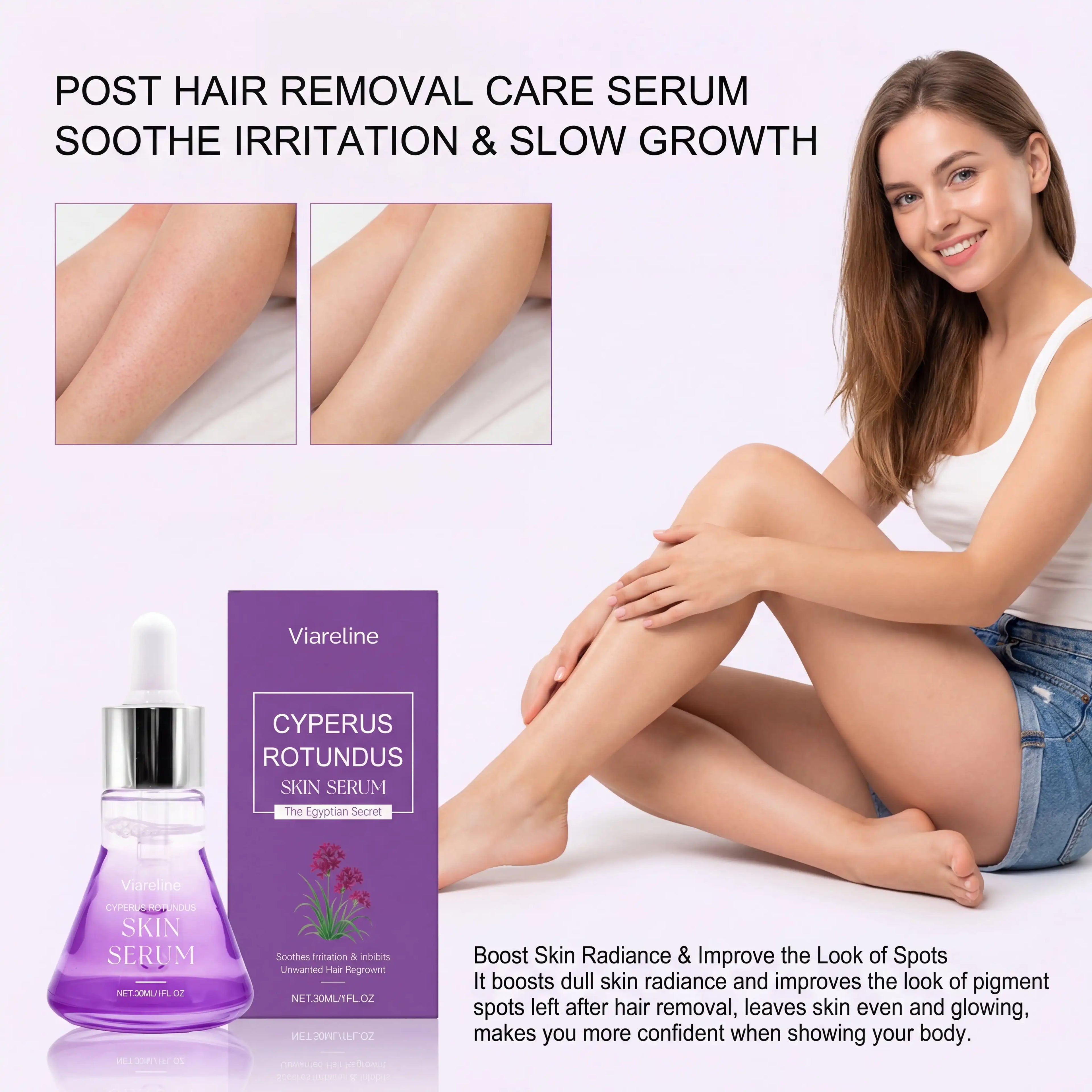 Post Hair Removal Care Serum Soothing Brightening Skin Care for Keeping It Moisturized Soft Refreshed with Hyaluronic